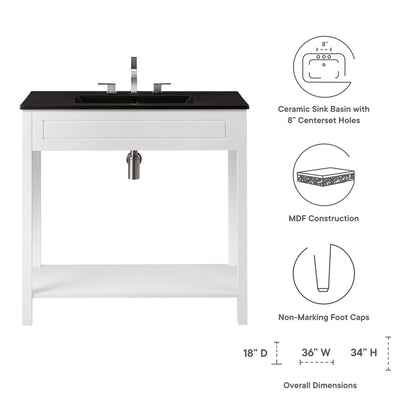Modway Outlet Altura 36" Bathroom Vanity by Modway  Bathroom Furniture White Black - EEI-5799-WHI-BLK