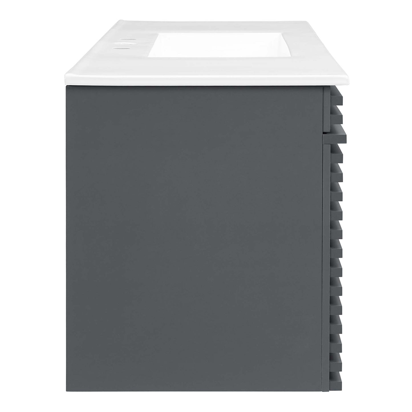 Modway Outlet Render 48" Wall-Mount Bathroom Vanity by Modway  Bathroom Furniture Gray White - EEI-5801-GRY-WHI