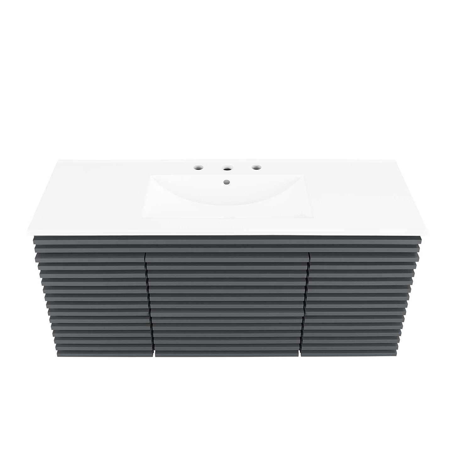 Modway Outlet Render 48" Wall-Mount Bathroom Vanity by Modway  Bathroom Furniture Gray White - EEI-5801-GRY-WHI