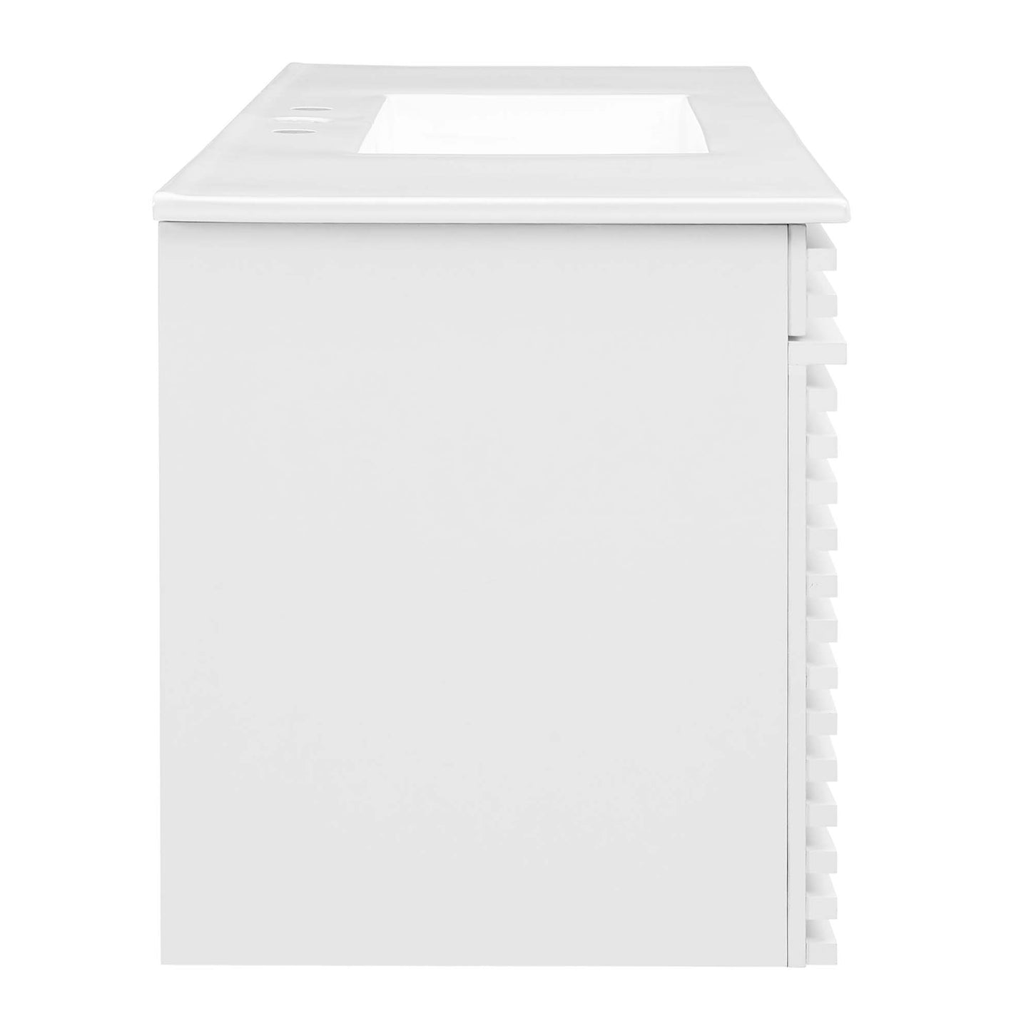 Modway Outlet Render 48" Wall-Mount Bathroom Vanity by Modway  Bathroom Furniture White White - EEI-5801-WHI-WHI
