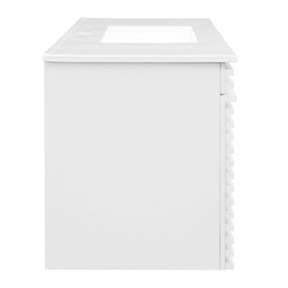 Modway Outlet Render 48" Wall-Mount Bathroom Vanity by Modway  Bathroom Furniture White White - EEI-5801-WHI-WHI
