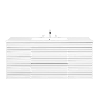 Modway Outlet Render 48" Wall-Mount Bathroom Vanity by Modway  Bathroom Furniture White White - EEI-5801-WHI-WHI