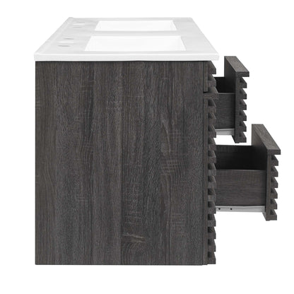 Modway Outlet Render 48" Wall-Mount Bathroom Vanity by Modway  Bathroom Furniture Charcoal White - EEI-5802-CHA-WHI