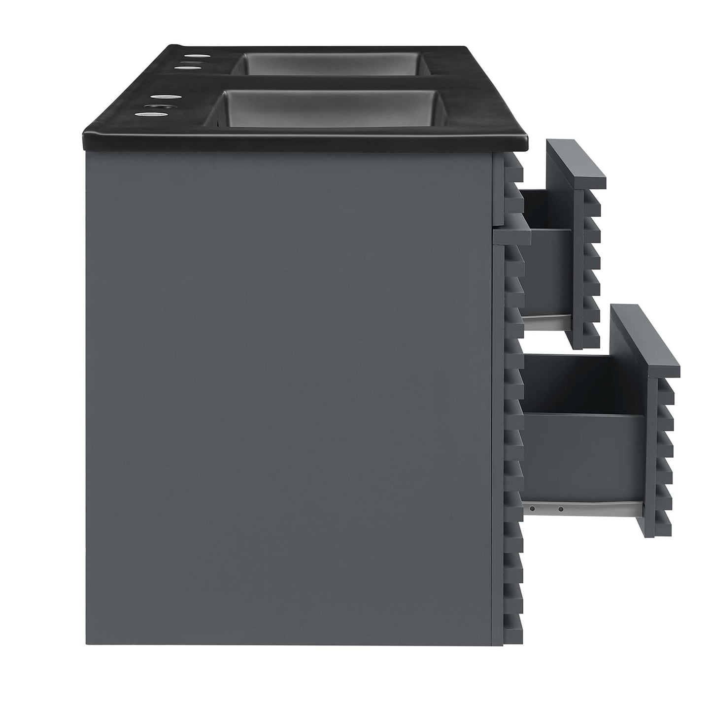 Modway Outlet Render 48" Wall-Mount Bathroom Vanity by Modway  Bathroom Furniture Gray Black - EEI-5802-GRY-BLK