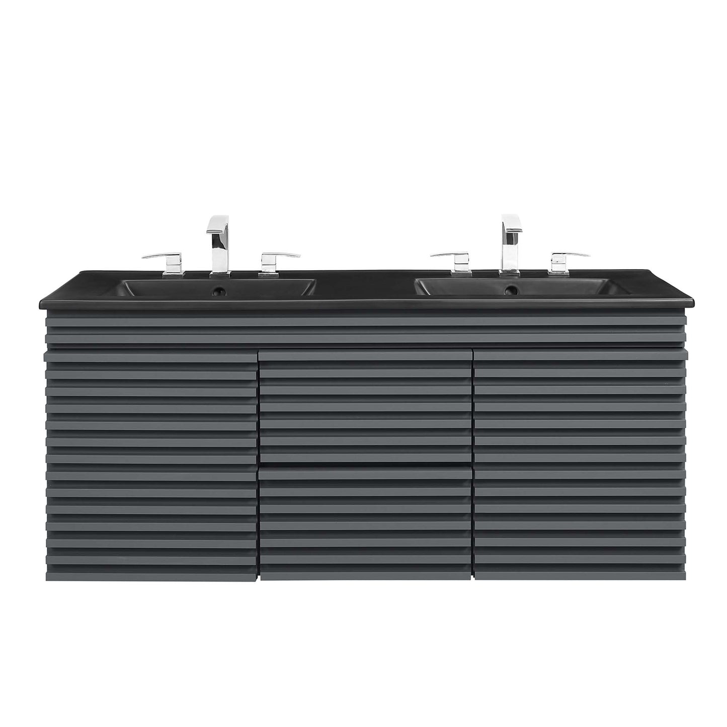 Modway Outlet Render 48" Wall-Mount Bathroom Vanity by Modway  Bathroom Furniture Gray Black - EEI-5802-GRY-BLK