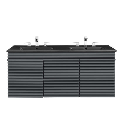 Modway Outlet Render 48" Wall-Mount Bathroom Vanity by Modway  Bathroom Furniture Gray Black - EEI-5802-GRY-BLK