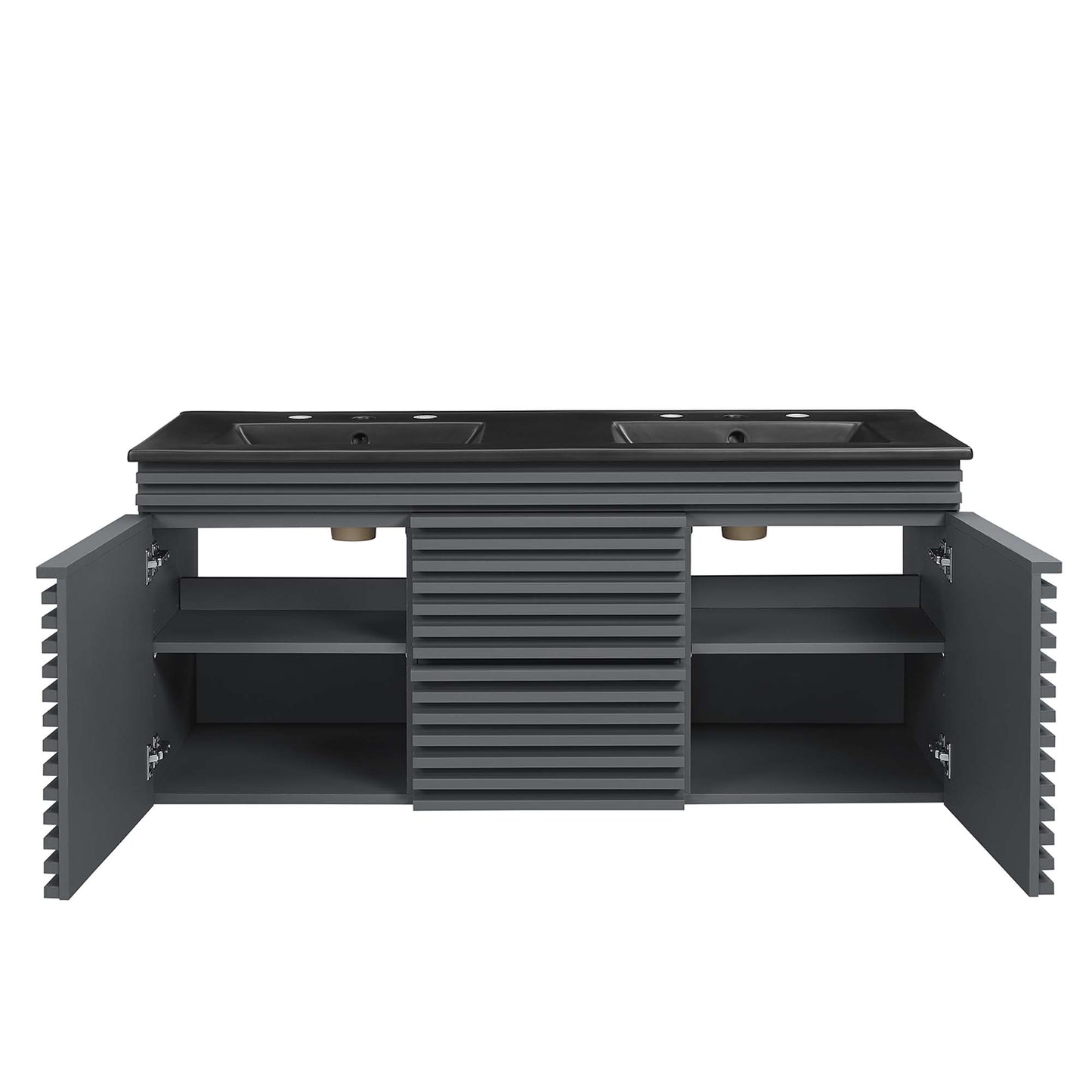 Modway Outlet Render 48" Wall-Mount Bathroom Vanity by Modway  Bathroom Furniture Gray Black - EEI-5802-GRY-BLK