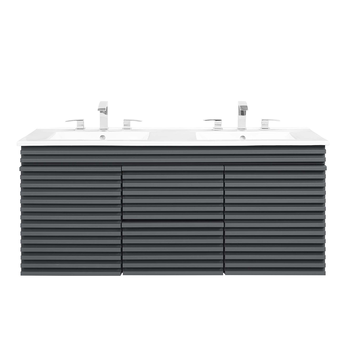 Modway Outlet Render 48" Wall-Mount Bathroom Vanity by Modway  Bathroom Furniture Gray White - EEI-5802-GRY-WHI