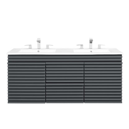 Modway Outlet Render 48" Wall-Mount Bathroom Vanity by Modway  Bathroom Furniture Gray White - EEI-5802-GRY-WHI