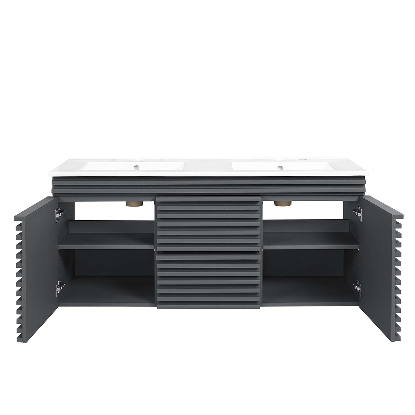 Modway Outlet Render 48" Wall-Mount Bathroom Vanity by Modway  Bathroom Furniture Gray White - EEI-5802-GRY-WHI