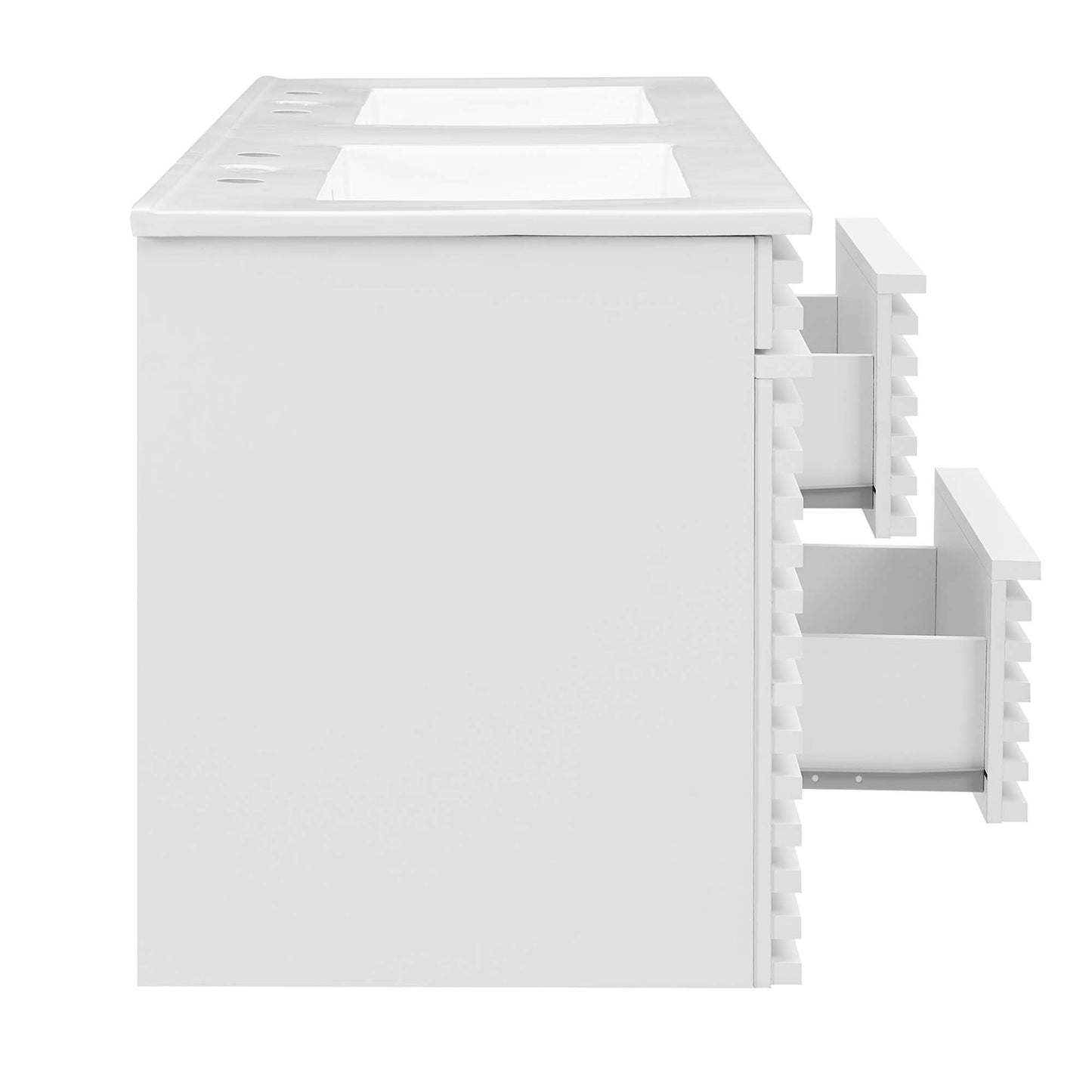 Modway Outlet Render 48" Wall-Mount Bathroom Vanity by Modway  Bathroom Furniture White White - EEI-5802-WHI-WHI