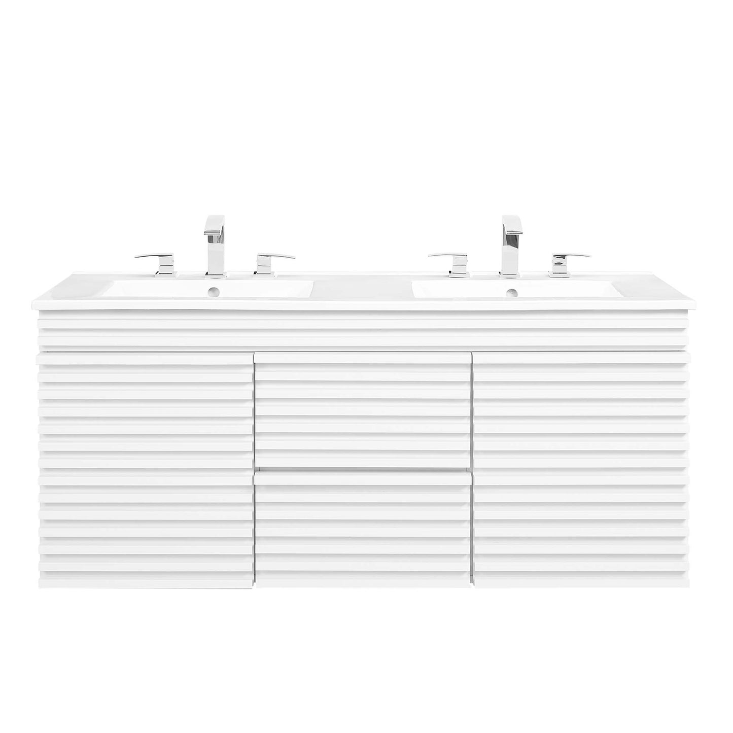 Modway Outlet Render 48" Wall-Mount Bathroom Vanity by Modway  Bathroom Furniture White White - EEI-5802-WHI-WHI