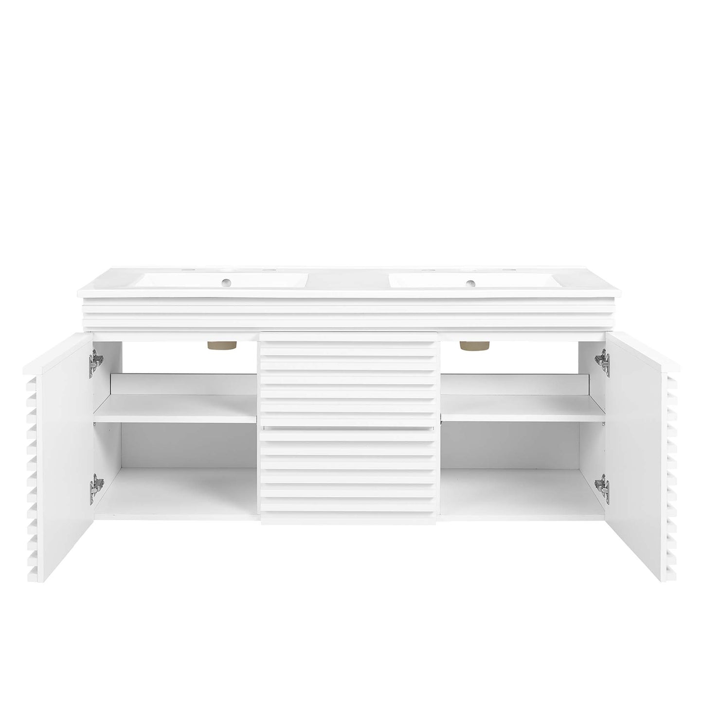 Modway Outlet Render 48" Wall-Mount Bathroom Vanity by Modway  Bathroom Furniture White White - EEI-5802-WHI-WHI