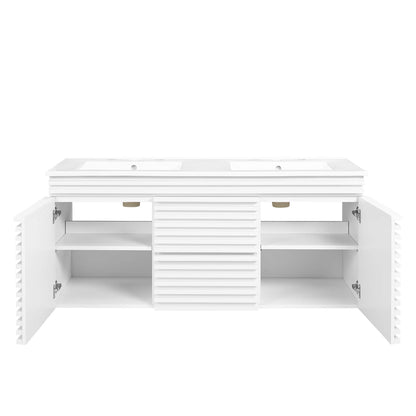 Modway Outlet Render 48" Wall-Mount Bathroom Vanity by Modway  Bathroom Furniture White White - EEI-5802-WHI-WHI