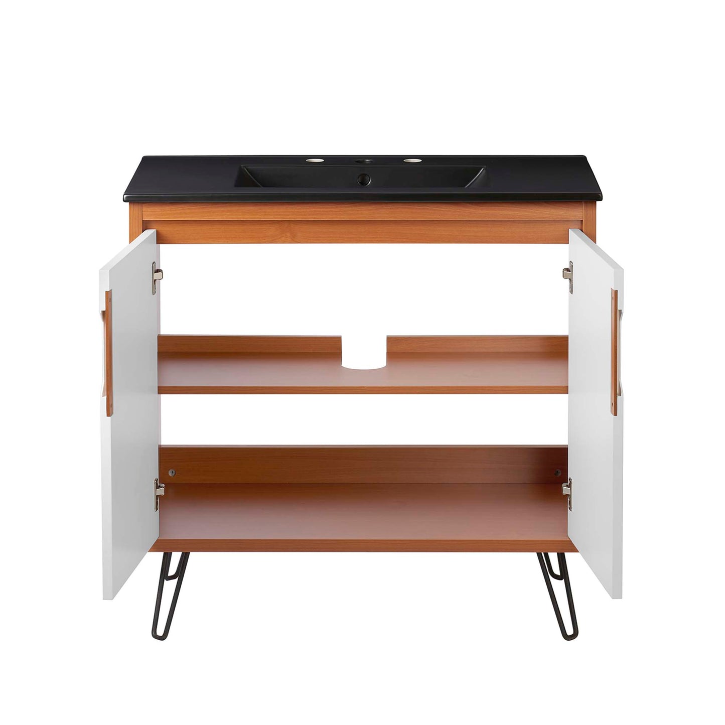 Modway Outlet Energize 36" Bathroom Vanity by Modway  Bathroom Furniture Cherry White Black - EEI-5805-CHE-WHI-BLK