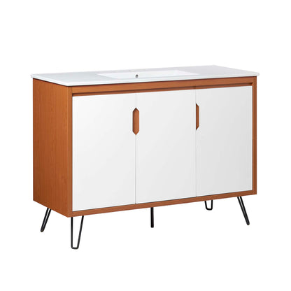 Modway Outlet Energize 48" Bathroom Vanity by Modway  Bathroom Furniture Cherry White White - EEI-5806-CHE-WHI-WHI