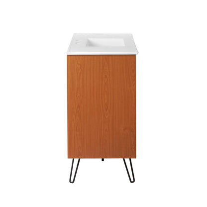 Modway Outlet Energize 48" Bathroom Vanity by Modway  Bathroom Furniture Cherry White White - EEI-5806-CHE-WHI-WHI