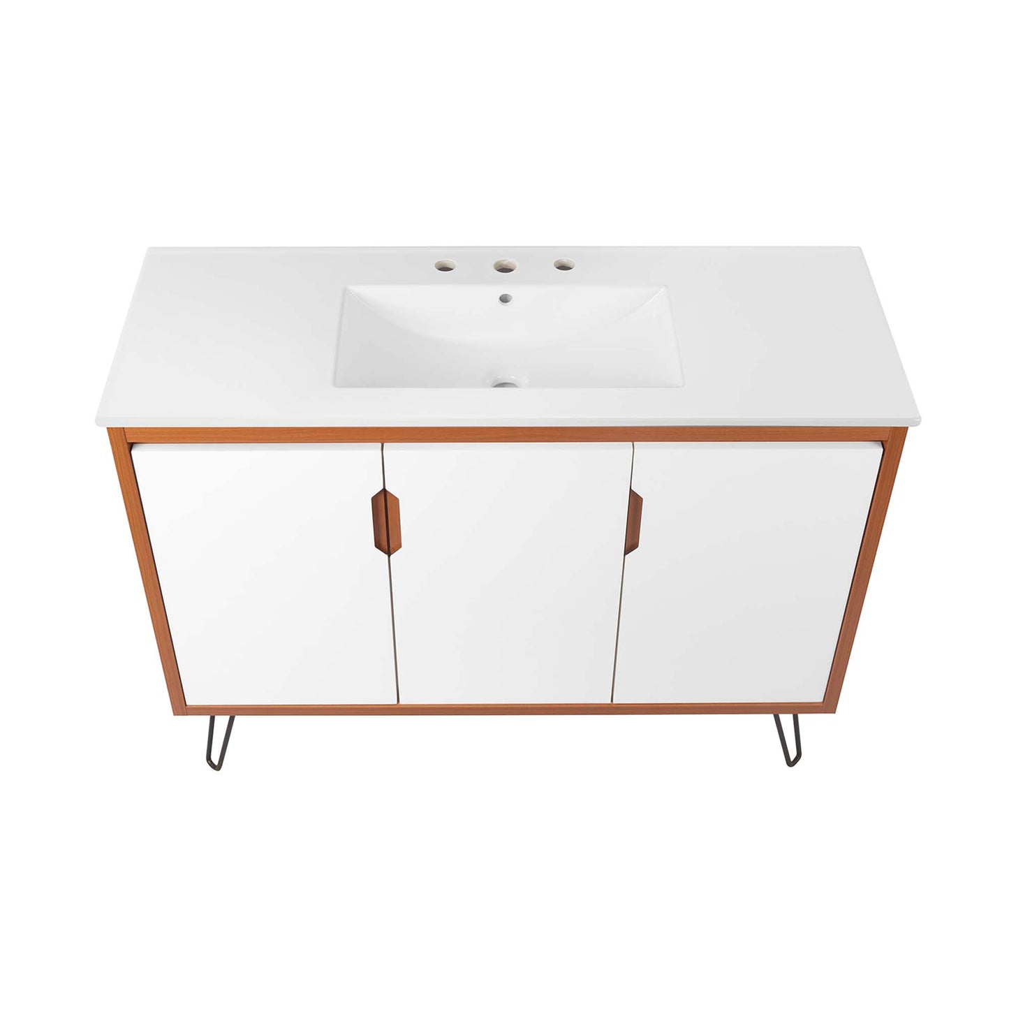 Modway Outlet Energize 48" Bathroom Vanity by Modway  Bathroom Furniture Cherry White White - EEI-5806-CHE-WHI-WHI