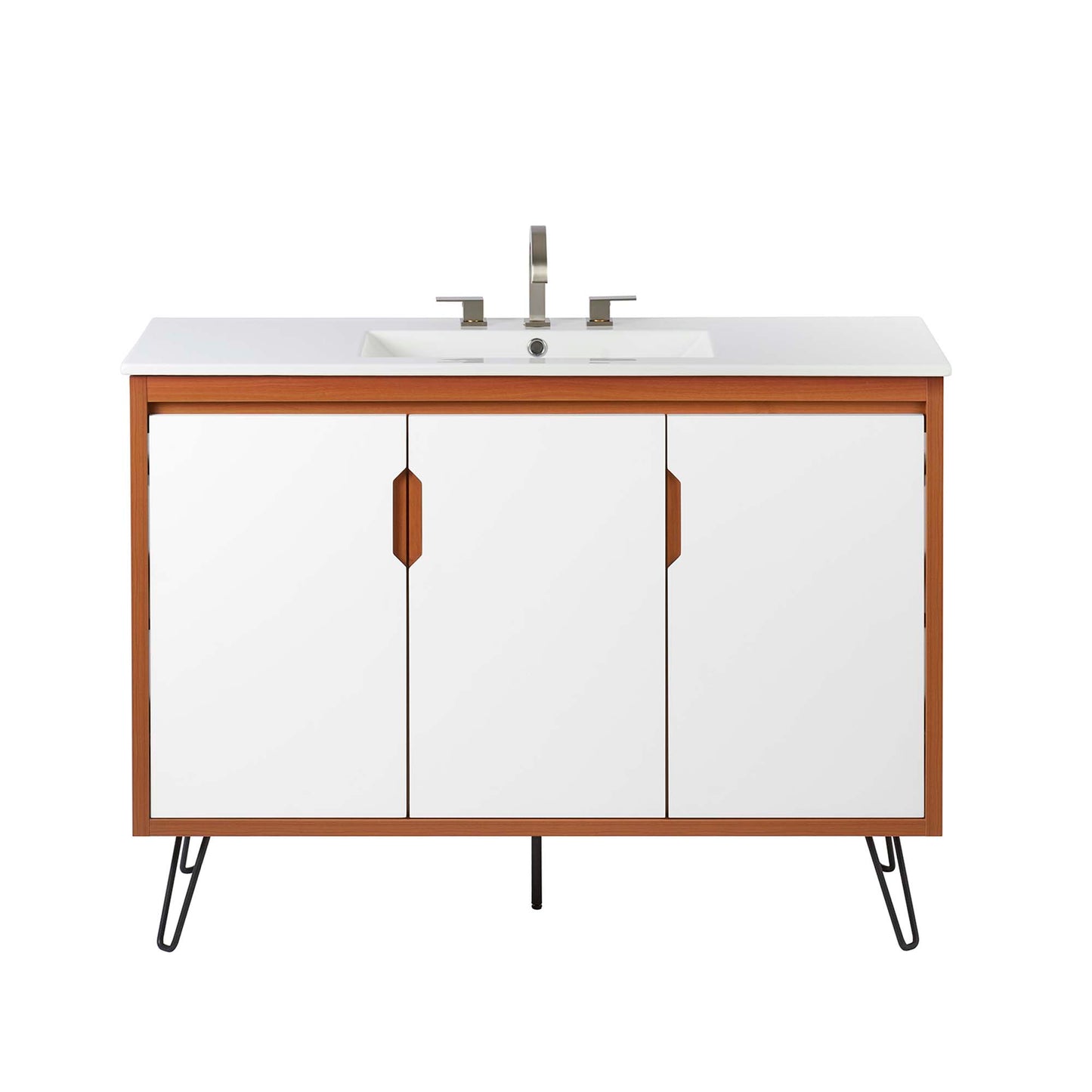 Modway Outlet Energize 48" Bathroom Vanity by Modway  Bathroom Furniture Cherry White White - EEI-5806-CHE-WHI-WHI