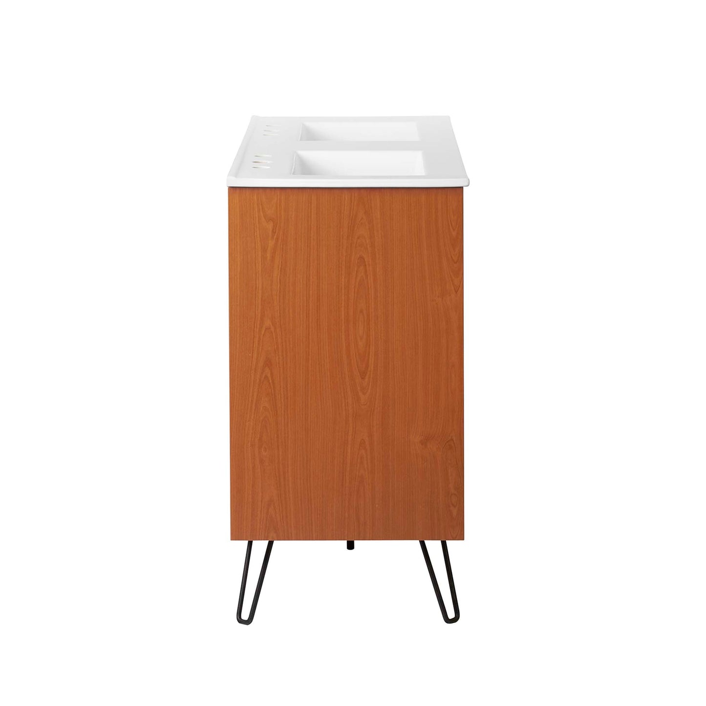 Modway Outlet Energize 48" Double Sink Bathroom Vanity by Modway  Bathroom Furniture Cherry White White - EEI-5807-CHE-WHI-WHI