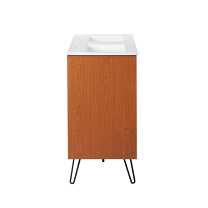 Modway Outlet Energize 48" Double Sink Bathroom Vanity by Modway  Bathroom Furniture Cherry White White - EEI-5807-CHE-WHI-WHI