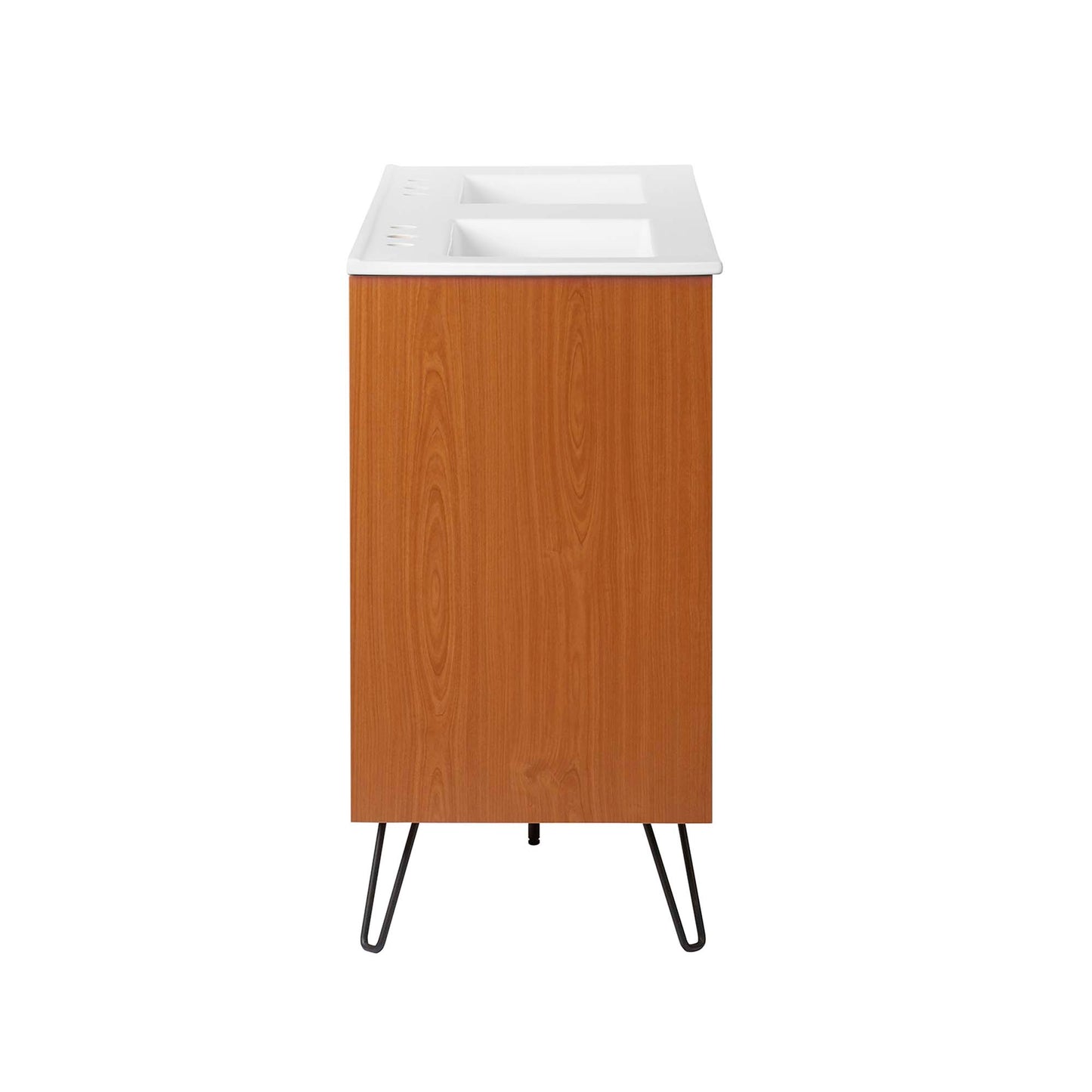 Modway Outlet Energize 48" Double Sink Bathroom Vanity by Modway  Bathroom Furniture Cherry White White - EEI-5809-CHE-WHI-WHI