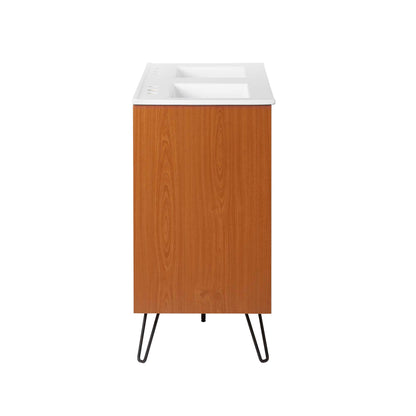 Modway Outlet Energize 48" Double Sink Bathroom Vanity by Modway  Bathroom Furniture Cherry White White - EEI-5809-CHE-WHI-WHI