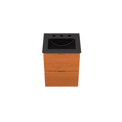 Modway Outlet Scenic 18" Wall-Mount Bathroom Vanity by Modway  Bathroom Furniture Cherry Black - EEI-5810-CHE-BLK