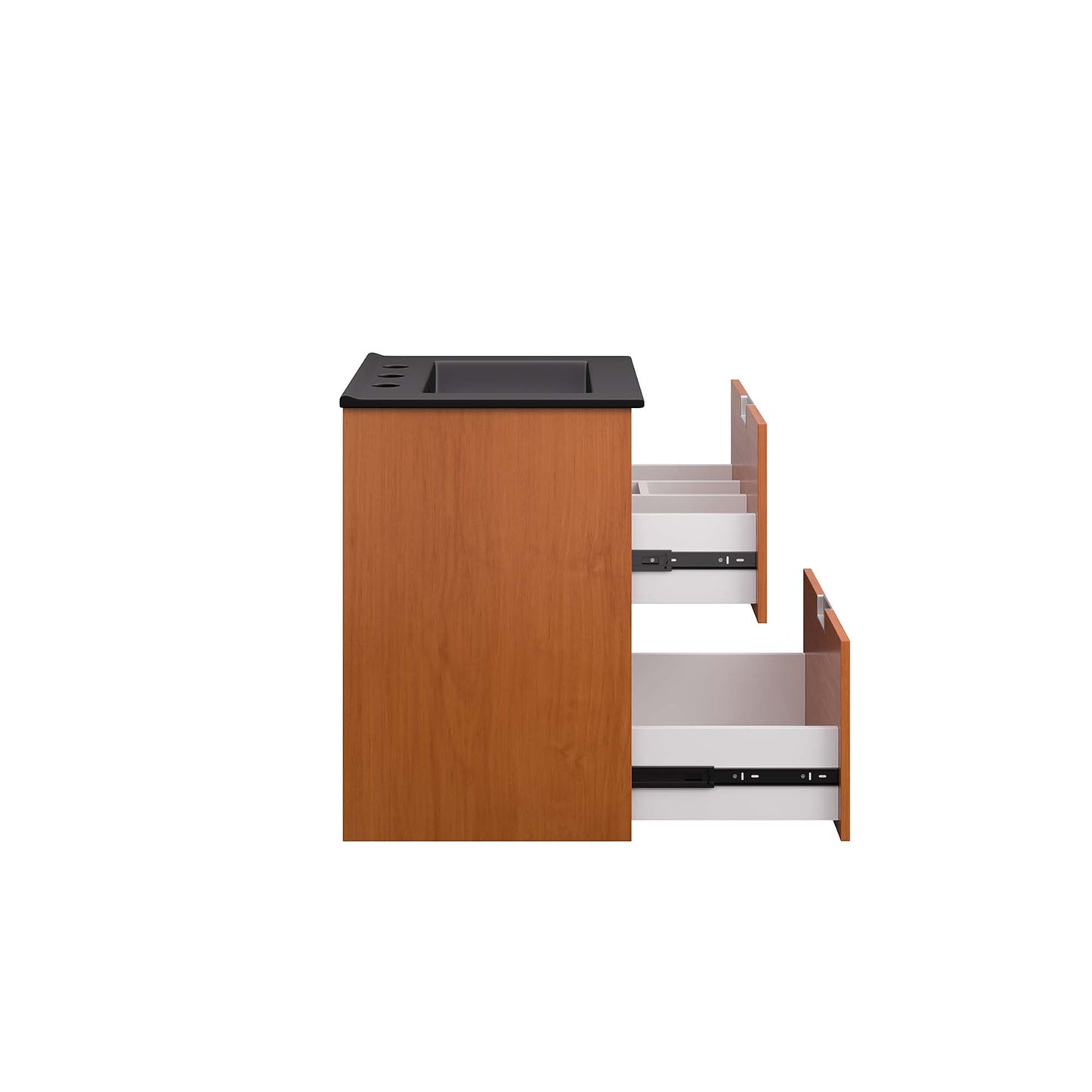 Modway Outlet Scenic 18" Wall-Mount Bathroom Vanity by Modway  Bathroom Furniture Cherry Black - EEI-5810-CHE-BLK