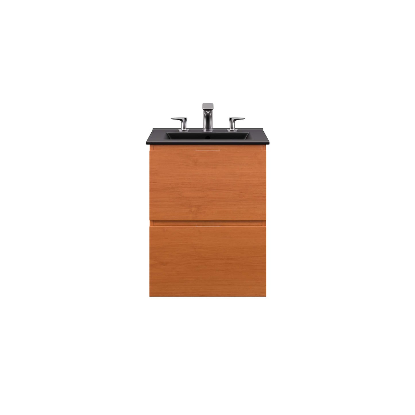 Modway Outlet Scenic 18" Wall-Mount Bathroom Vanity by Modway  Bathroom Furniture Cherry Black - EEI-5810-CHE-BLK
