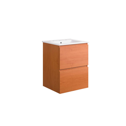 Modway Outlet Scenic 18" Wall-Mount Bathroom Vanity by Modway  Bathroom Furniture Cherry White - EEI-5810-CHE-WHI