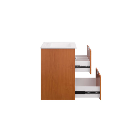 Modway Outlet Scenic 18" Wall-Mount Bathroom Vanity by Modway  Bathroom Furniture Cherry White - EEI-5810-CHE-WHI