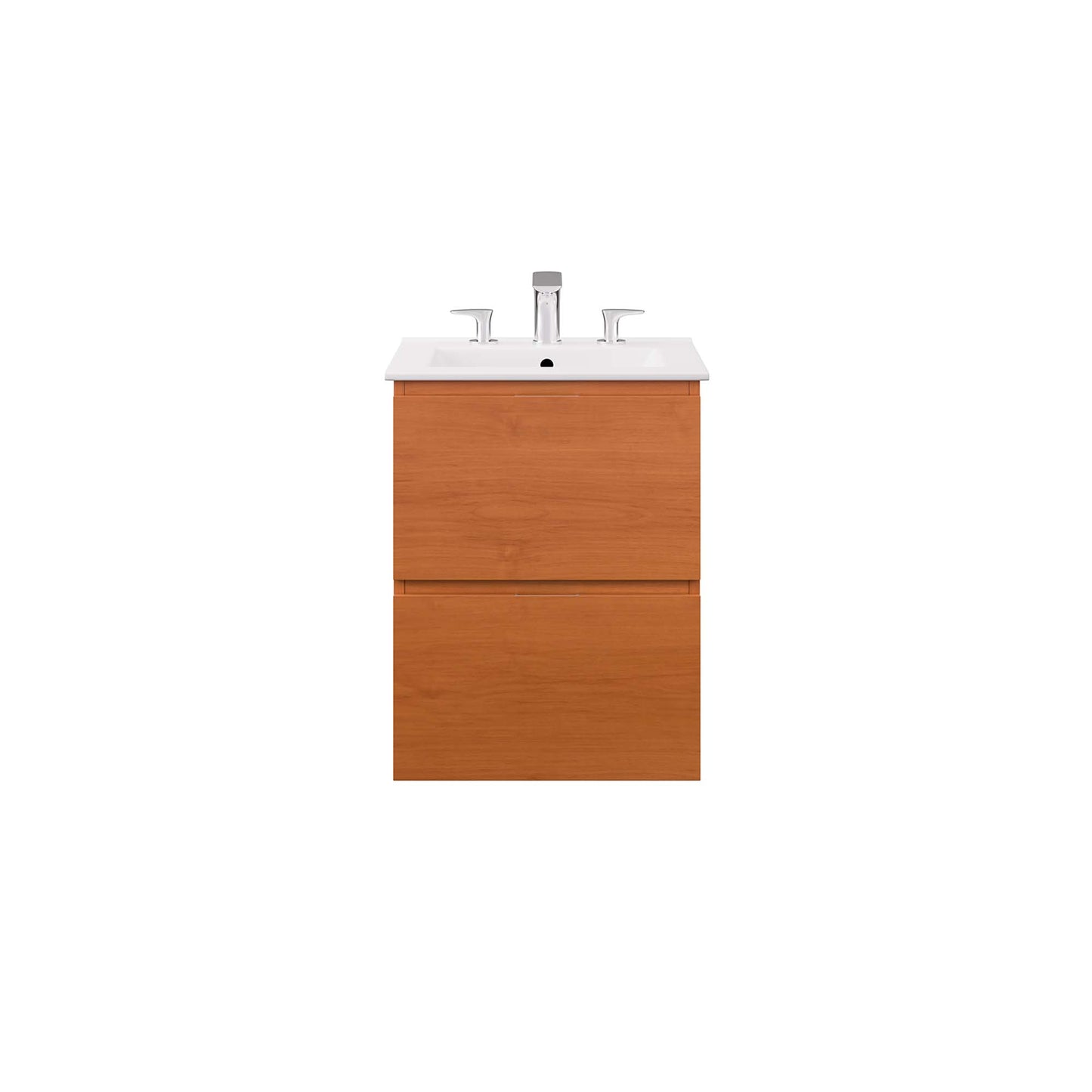 Modway Outlet Scenic 18" Wall-Mount Bathroom Vanity by Modway  Bathroom Furniture Cherry White - EEI-5810-CHE-WHI