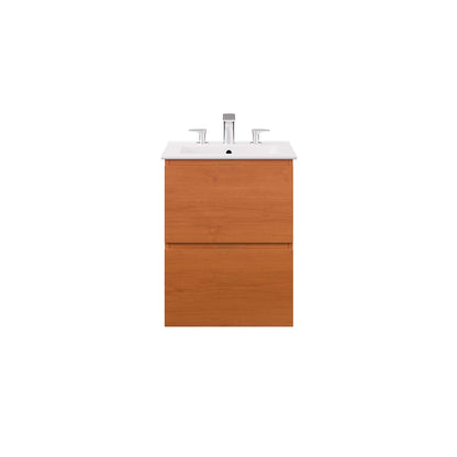 Modway Outlet Scenic 18" Wall-Mount Bathroom Vanity by Modway  Bathroom Furniture Cherry White - EEI-5810-CHE-WHI