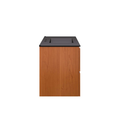 Modway Outlet Scenic 36" Wall-Mount Bathroom Vanity by Modway  Bathroom Furniture Cherry Black - EEI-5813-CHE-BLK