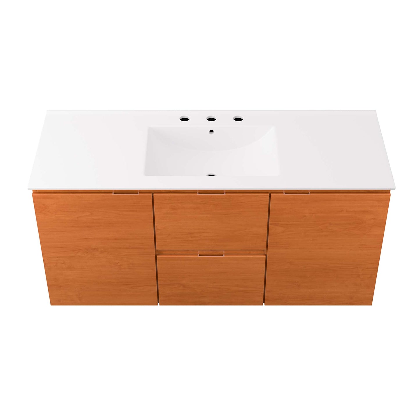 Modway Outlet Scenic 48" Wall-Mount Bathroom Vanity by Modway  Bathroom Furniture Cherry White - EEI-5814-CHE-WHI
