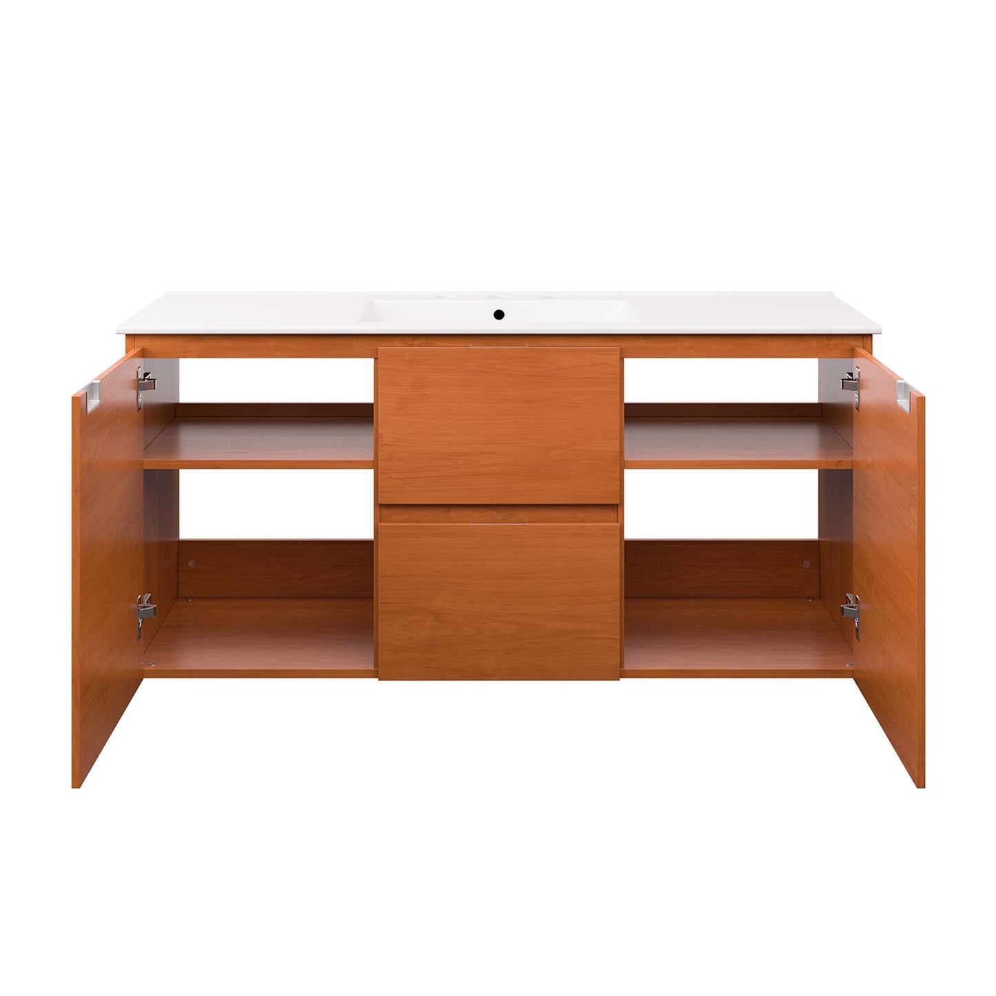 Modway Outlet Scenic 48" Wall-Mount Bathroom Vanity by Modway  Bathroom Furniture Cherry White - EEI-5814-CHE-WHI