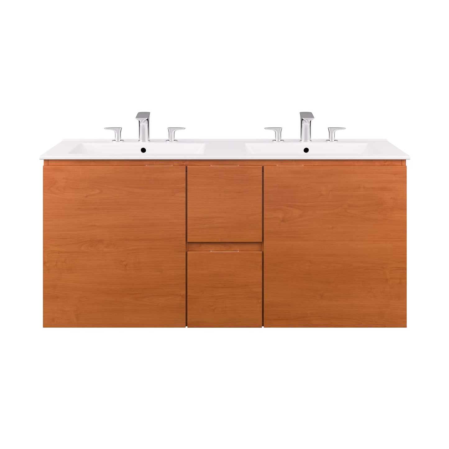 Modway Outlet Scenic 48" Double Wall-Mount Bathroom Vanity by Modway  Bathroom Furniture Cherry White - EEI-5815-CHE-WHI