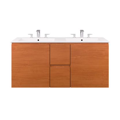 Modway Outlet Scenic 48" Double Wall-Mount Bathroom Vanity by Modway  Bathroom Furniture Cherry White - EEI-5815-CHE-WHI