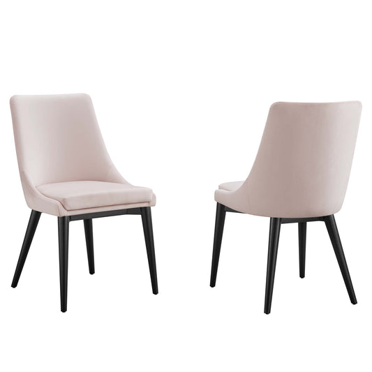 Modway Outlet Viscount Accent Performance Velvet Dining Chairs Set of 2 by Modway  Bar and Dining Furniture Pink - EEI-5816-PNK