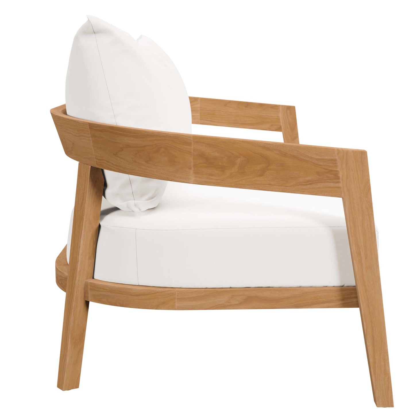 Modway - Brisbane 3-Piece Teak Wood Outdoor Patio Set by Modway  Outdoor Furniture Sofa Sectionals White - EEI-5834-NAT-WHI