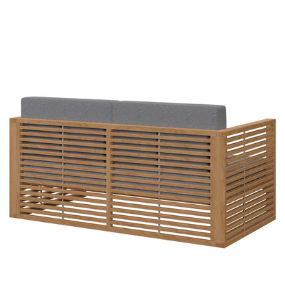 Modway - Carlsbad 3-Piece Teak Wood Outdoor Patio Set by Modway  Outdoor Furniture Sofa Sectionals Gray - EEI-5837-NAT-GRY