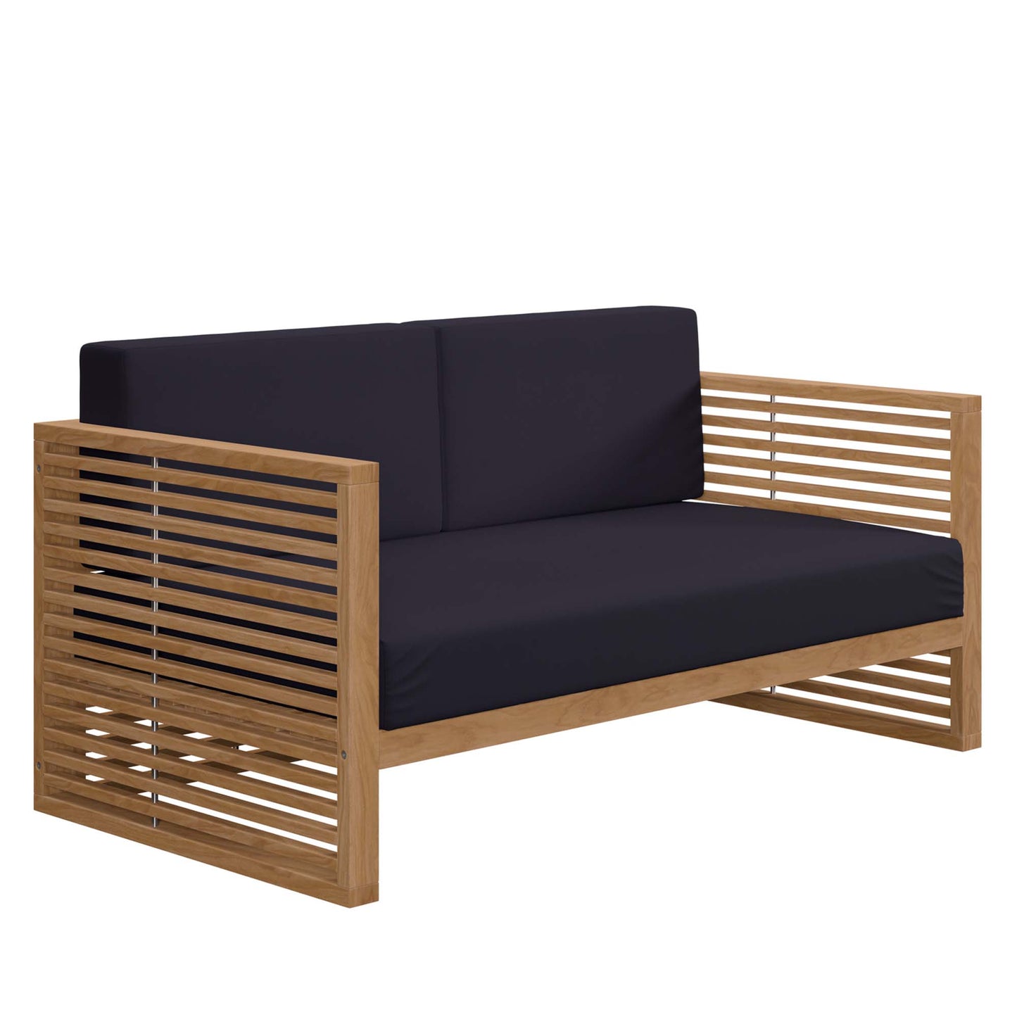 Modway - Carlsbad 3-Piece Teak Wood Outdoor Patio Set by Modway  Outdoor Furniture Sofa Sectionals Blue - EEI-5837-NAT-NAV