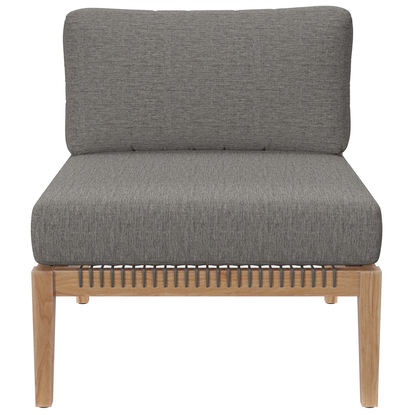 Modway - Clearwater Outdoor Patio Teak Wood Armless Chair by Modway  Outdoor Furniture Sofa Sectionals Gray - EEI-5856-GRY-GPH