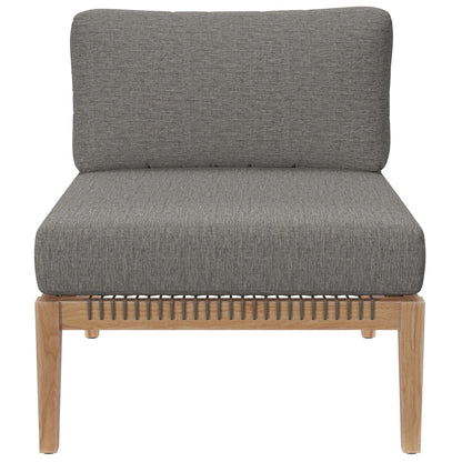 Modway - Clearwater Outdoor Patio Teak Wood Armless Chair by Modway  Outdoor Furniture Sofa Sectionals Gray - EEI-5856-GRY-GPH