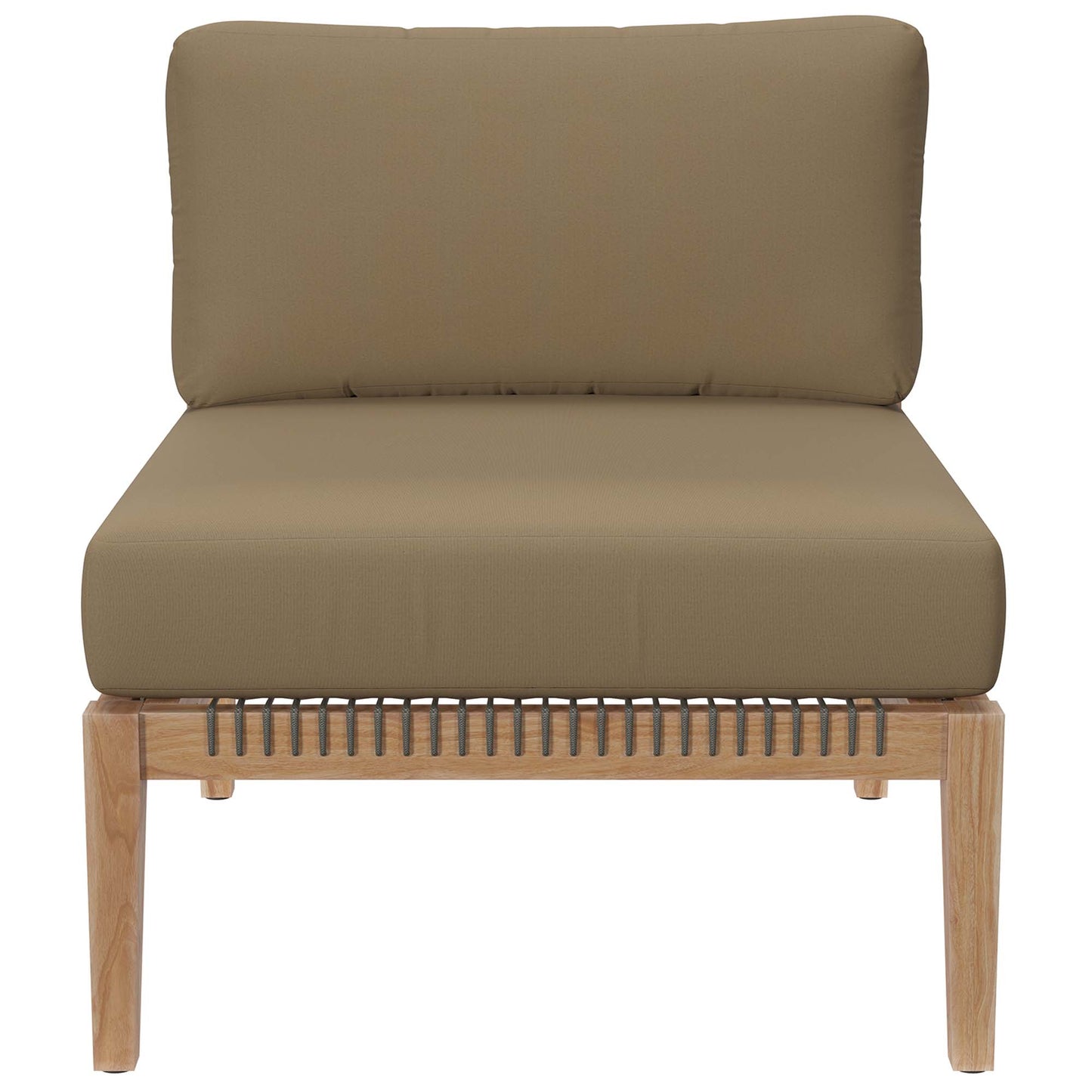 Modway - Clearwater Outdoor Patio Teak Wood Armless Chair by Modway  Outdoor Furniture Sofa Sectionals Brown - EEI-5856-GRY-LBR