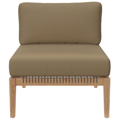 Modway - Clearwater Outdoor Patio Teak Wood Armless Chair by Modway  Outdoor Furniture Sofa Sectionals Brown - EEI-5856-GRY-LBR