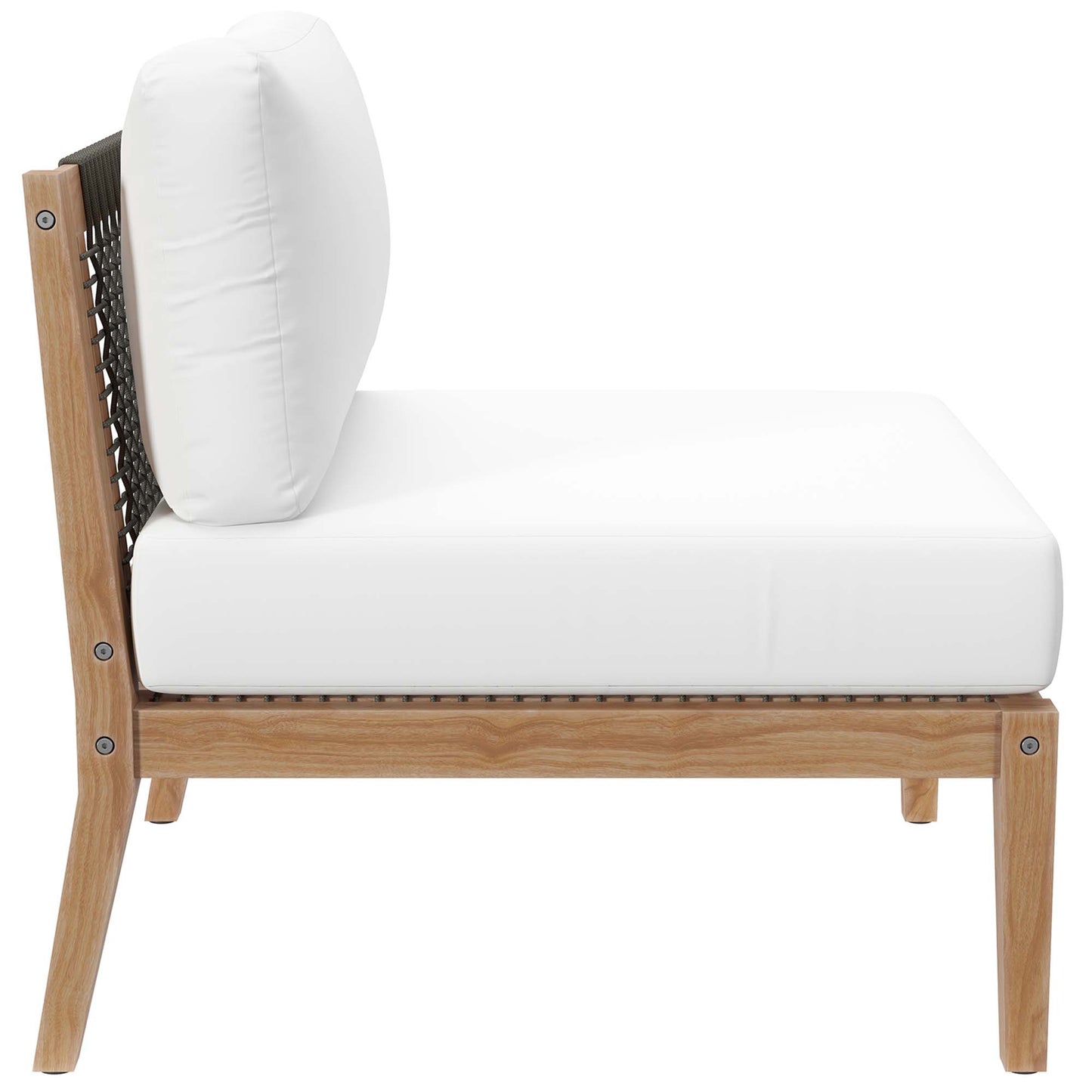 Modway - Clearwater Outdoor Patio Teak Wood Armless Chair by Modway  Outdoor Furniture Sofa Sectionals White - EEI-5856-GRY-WHI