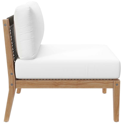 Modway - Clearwater Outdoor Patio Teak Wood Armless Chair by Modway  Outdoor Furniture Sofa Sectionals White - EEI-5856-GRY-WHI