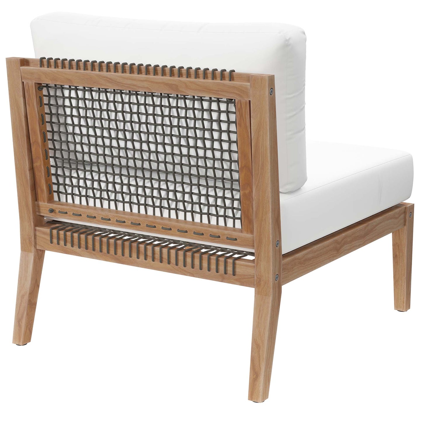 Modway - Clearwater Outdoor Patio Teak Wood Armless Chair by Modway  Outdoor Furniture Sofa Sectionals White - EEI-5856-GRY-WHI